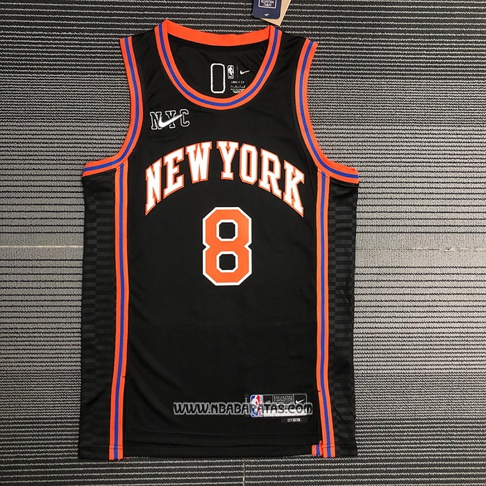 Camiseta New York Knicks Kemba Walker #8 Ciudad 2021-22 Negro